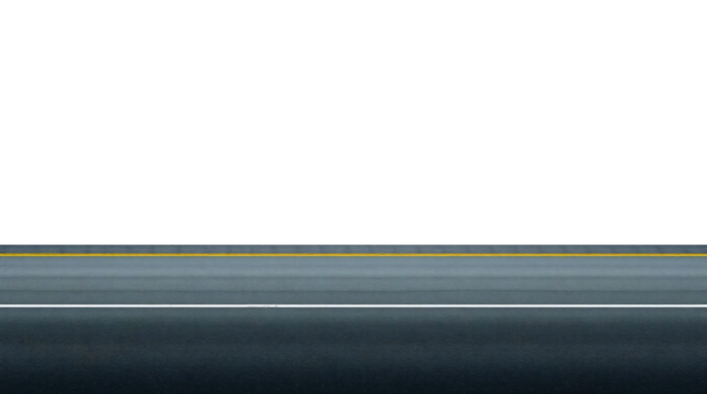 Empty asphalt road isolated on transparent background