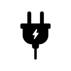 A simple plug icon symbolizing electricity, energy connection, and power access. Ideal for device settings, hardware interfaces, and utility-related visuals.