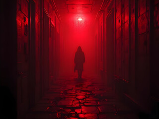 Ultra-detailed dark web red room myth visualization with dark folklore imagery, urban legend aesthetics, and controversial deep web conspiracy themes