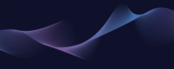 Abstract background with glowing wave. Shiny moving lines design element. Modern pink blue gradient flowing wave lines. Futuristic technology concept.