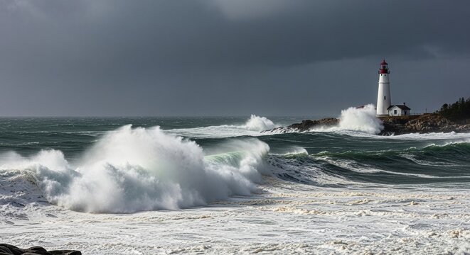 lighthouse in the sea