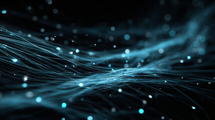 Abstract Digital Network: A mesmerizing visualization of a digital network with glowing lines and points, evoking the interconnectedness and complexity of modern technology.