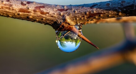 Obraz premium Water Drop on a Thorn