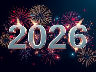  2026 festive, new year, card 