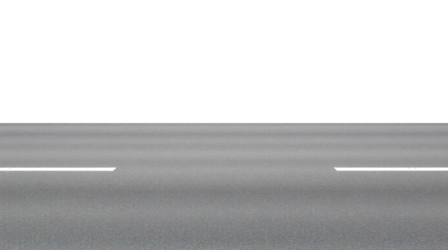 Empty asphalt road isolated on transparent background