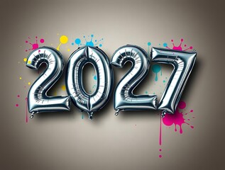  2027 festive, new year, card 