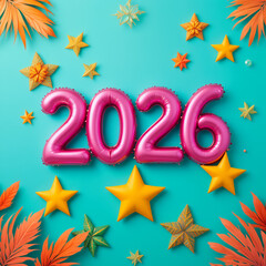  2026 festive, new year, card 