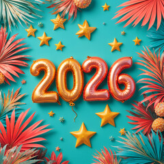  2026 festive, new year, card 