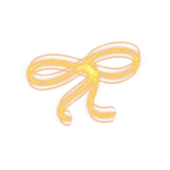 Gold glitter bow ribbon sparkle holiday festive gift decoration glowing ornament cheerful