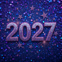  2027 festive, new year, card 