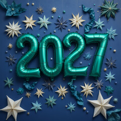  2027 festive, new year, card 