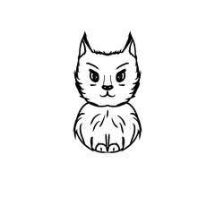 black cat with red heart