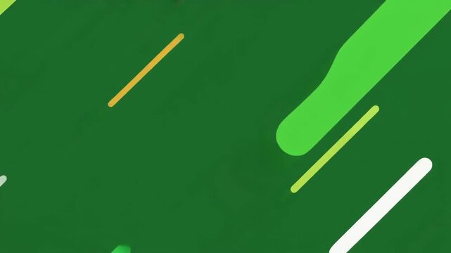 The transition of diagonal wipe graphics animated various green backgrounds.