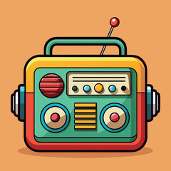 Radio Cartoon vector illustration