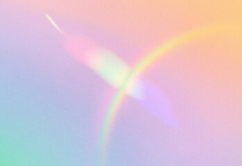 Soft pastel gradient with a delicate rainbow arc and gentle light flare, an abstract background ideal for design projects, branding, presentations, and inspirational visual content
