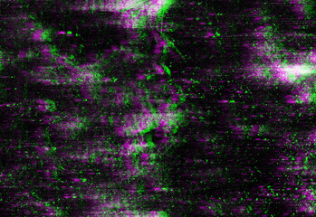 Abstract neon green and purple texture featuring grainy specks and irregular patterns, a versatile digital art background for technology, design, branding, and creative visuals.