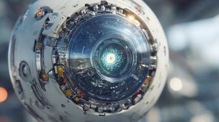 Robotic sphere rotating AI energy inside