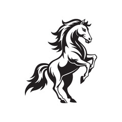 Rearing Horse Silhouette Vector Illustration