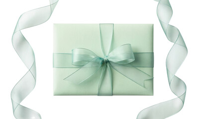 gift box tied with ribbon, a gesture of thoughtful gifting . Isolated on transparent background, png