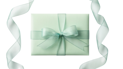 gift box tied with ribbon, a gesture of thoughtful gifting . Isolated on transparent background, png