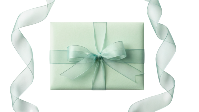 gift box tied with ribbon, a gesture of thoughtful gifting . Isolated on transparent background, png