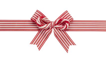 Elegant red ribbon bow, perfect for presents and festive occasions . Isolated on transparent background, png