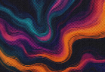 Vibrant abstract color waves with swirling teal, purple, pink, and orange hues across a dark canvas, offering dynamic texture for creative design projects, backgrounds, and visuals