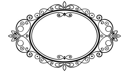 Elegant thick line oval frame vector.