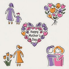 Happy Mother's Day Doodle Art Collection