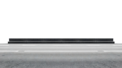 Empty asphalt road isolated on transparent background
