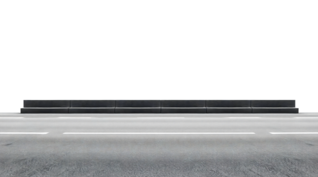 Empty asphalt road isolated on transparent background