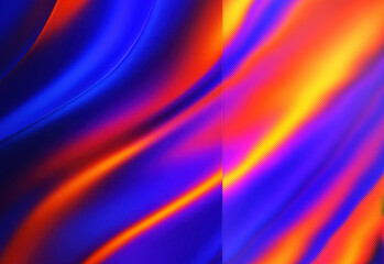 Abstract flowing ribbons of blue, purple, orange, and yellow swirling across a smooth surface, creating dynamic light and color movement for modern design and editorial use