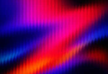 Abstract composition of neon color streaks in magenta, blue, purple, orange, and red, diagonally crossing a deep dark background to create a visual for tech and design projects