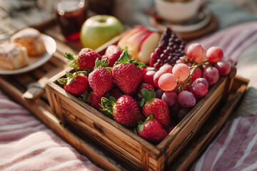 Celebrate love with a delightful picnic filled with fresh fruits and warmth