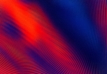 Abstract red and blue ripple pattern with concentric circles and gradient texture, creating dynamic motion and futuristic neon visuals, art, backgrounds, and design projects