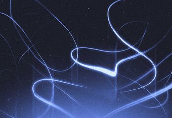 Long exposure abstract night sky featuring vibrant blue light trails weaving across a starry canvas conveying dynamic motion, energy, and futuristic, technology inspired atmosphere