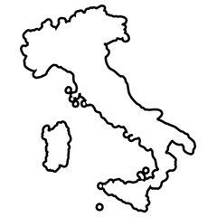 an outline map of italy. map vector illustration 