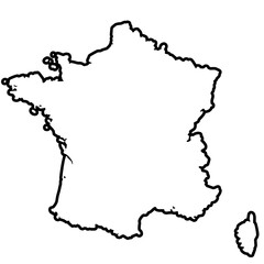 an outline map of france. map vector illustration 