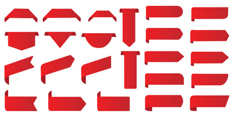 label banners web page new tag badges icons red sticker signs corner label banners ribbons product