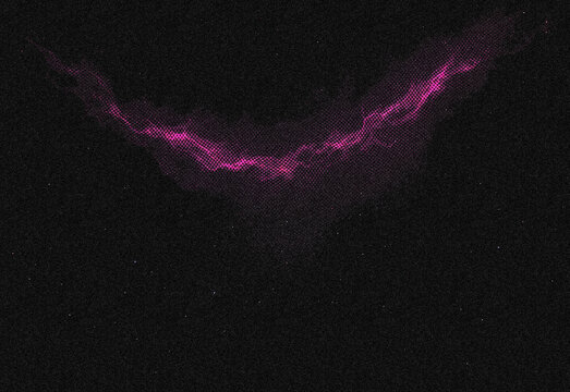 High-resolution image of a night sky featuring a vibrant pink nebula arc across a star field, capturing dust, distant galaxies, and glowing celestial ribbons for dramatic space art