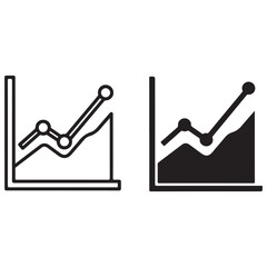 Line Graph Icons Representing Growth and Data Analysis