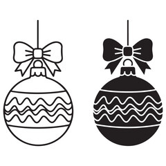 Festive Christmas Ornament Designs, Outline and Silhouette