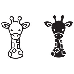 Cute Cartoon Giraffe Head Icon