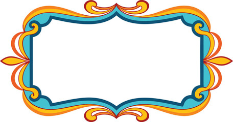 Stylish bold wave border frame.