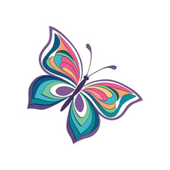 Multicolor Abstract Butterfly Illustration