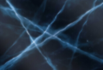 Abstract blue light trails crossing over a dark background, representing digital networks, connectivity, and futuristic technology with luminous fiber and dynamic motion