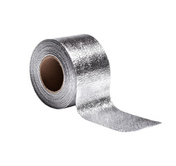 Rolled metallic tape, silver gray