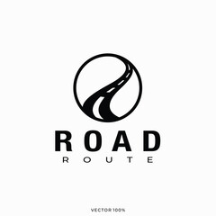 Road Route Logo with Circular Path Design
