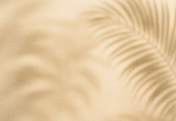 Soft beige textured background featuring a delicate tropical palm leaf shadow pattern, ideal for invitations, banners, websites, product photography backdrops, and elegant branding