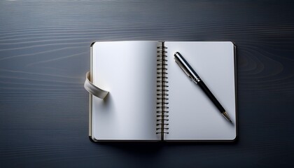 open notebook with a pen resting on a blank page ready for writing